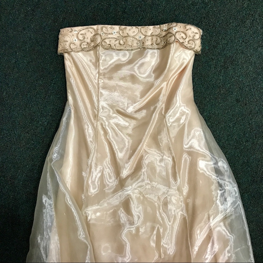 Peach Strapless Formal Gown